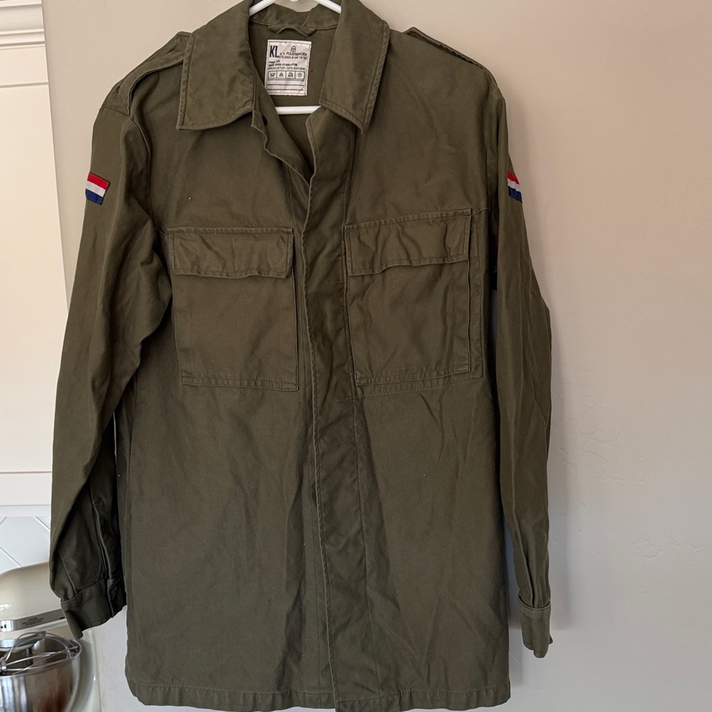 Vintage Dutch Men's Olive Military Field Jacket